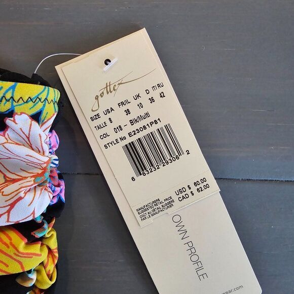 Profile by Gottex Women's Standard Rising Sun High Waisted Bikini Bottom Size 8 - Picture 6 of 6